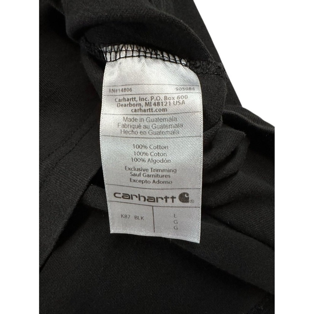 Carhartt K87 Loose Fit Pocket T-Shirt Mens Large Black 100% Cotton EUC - Picture 4 of 6